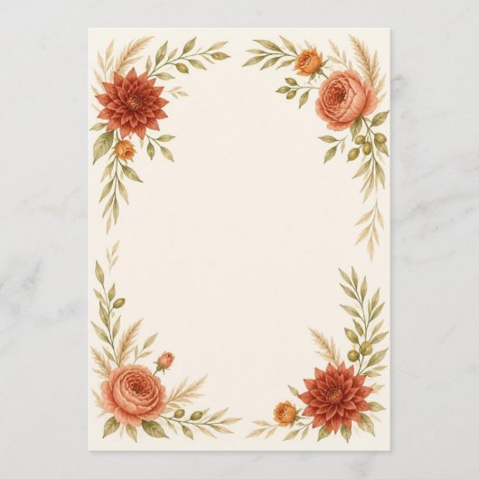 Watercolor Terracotta Wedding Program Programm (Vorderseite)