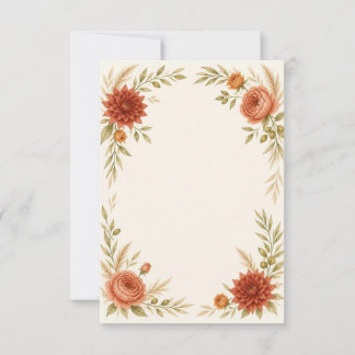 Watercolor Terracotta Wedding RSVP Card Karte