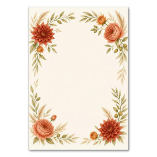 Watercolor Terracotta Wedding Table Number Tischnummer