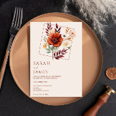 Watercolor Terracotta Wildflower Modern Wedding Einladung