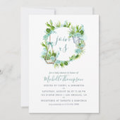 Watercolor Terrarium Kinderdusche Sukkulent Einladung (Vorderseite)