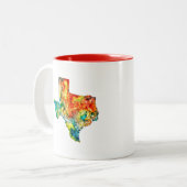 Watercolor-Texas-Kaffee-Tasse Zweifarbige Tasse (Vorderseite Links)