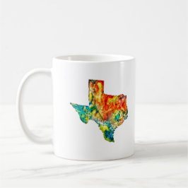 Watercolor-Texas-Kaffee-Tasse Zweifarbige Tasse