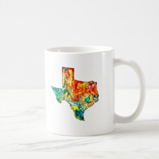 Watercolor-Texas-Kaffee-Tasse Zweifarbige Tasse (Rechts)