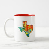 Watercolor-Texas-Kaffee-Tasse Zweifarbige Tasse (Links)