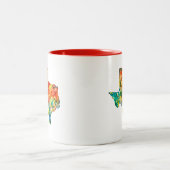 Watercolor-Texas-Kaffee-Tasse Zweifarbige Tasse (Mittel)
