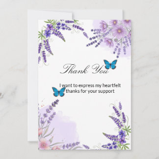 Watercolor Thank You Card | Purple Flowers Lavende Dankeskarte