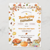 Watercolor Thanksgiving Celebration Einladung (Vorne/Hinten)