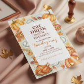 Watercolor Thanksgiving Feast Invitation Einladung