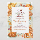 Watercolor Thanksgiving Feast Invitation Einladung (Vorderseite)