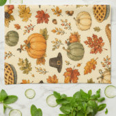 Watercolor Thanksgiving-Muster Geschirrtuch (Gefaltet)