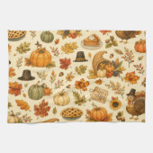 Watercolor Thanksgiving-Muster Geschirrtuch (Horizontal)