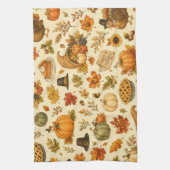 Watercolor Thanksgiving-Muster Geschirrtuch (Vertikal)