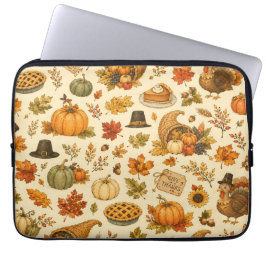 Watercolor Thanksgiving-Muster  Laptopschutzhülle