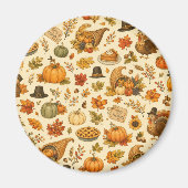Watercolor Thanksgiving-Muster Magnet (Vorne)