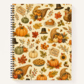Watercolor Thanksgiving-Muster  Notizblock (Vorderseite)