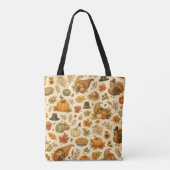 Watercolor Thanksgiving-Muster Tasche (Rückseite)