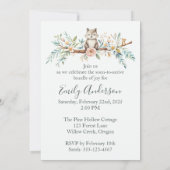 Watercolor-Tiere in Holz Einladung (Rückseite)