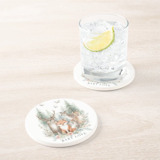 Watercolor-Tiere in Holz Getränkeuntersetzer (Seite)