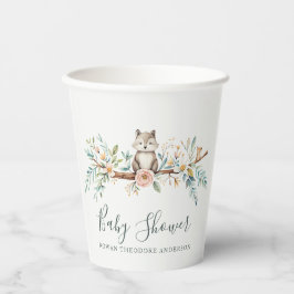 Watercolor-Tiere in Holz Pappbecher