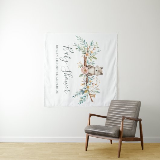 Watercolor-Tiere in Holz Wandteppich (Beispiel (Horizontal))