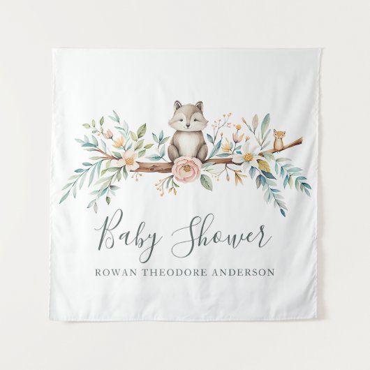 Watercolor-Tiere in Holz Wandteppich (Vorderseite)