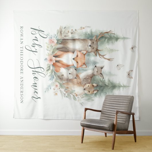 Watercolor-Tiere in Holz Wandteppich (Beispiel (Horizontal))