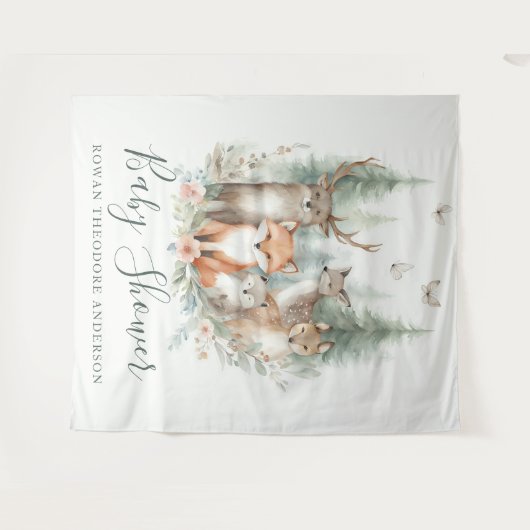 Watercolor-Tiere in Holz Wandteppich (Vorderseite (Horizontal))