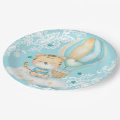 Watercolor Tiger & Balloon birthday paper Plates Pappteller (Schrägansicht)