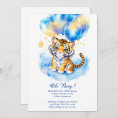 Watercolor Tiger Boy Baby Dusche Einladung (Vorne/Hinten)