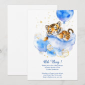 Watercolor Tiger Boy Baby Dusche Einladung (Vorne/Hinten)