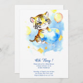 Watercolor Tiger Boy Baby Dusche Einladung (Vorne/Hinten)