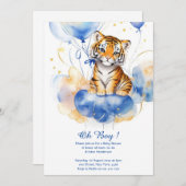 Watercolor Tiger Boy Baby Dusche Einladung (Vorne/Hinten)