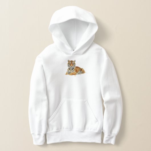 Watercolor Tiger Illustration – Majestic Wildlife Hoodie (Ablage )