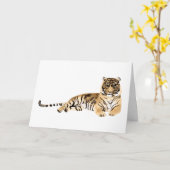 Watercolor Tiger Resting Karte (Gelbe Blume)