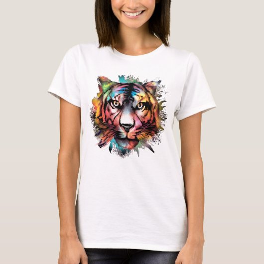 Watercolor Tiger T-Shirt (Vorderseite)