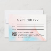 Watercolor-Tinte QR-Code-Geschenkgutschein (Rückseite)
