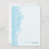 Watercolor Tinte Wash Texture Boy Baby Sprinkle Einladung (Rückseite)