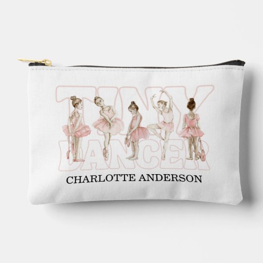 Watercolor Tiny Dancer Ballerina Pink Zubehörtasche (Vorderseite)