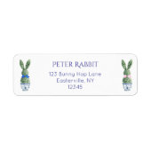 Watercolor Toile De Jouy Bunny Rücksendeadresse (Vorne)