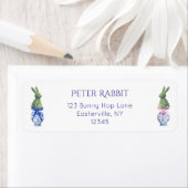 Watercolor Toile De Jouy Bunny Rücksendeadresse (Insitu)