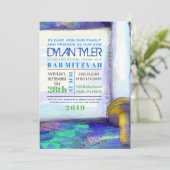 WATERCOLOR TORAH Bat Mitzvah Einladung (Stehend Vorderseite)