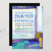 WATERCOLOR TORAH Bat Mitzvah Einladung (Vorne/Hinten)