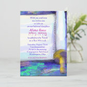 WATERCOLOR TORAH Bat Mitzvah Einladung (Stehend Vorderseite)