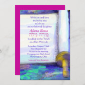 WATERCOLOR TORAH Bat Mitzvah Einladung (Vorne/Hinten)