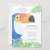 WATERCOLOR TOUCAN GEBURTSTAG EINLADUNG (Vorderseite)