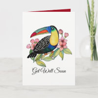 Watercolor Toucan Vogel mit Blumen