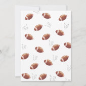 Watercolor Touchdown American Football showe Einladung (Rückseite)