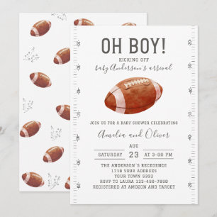 Watercolor Touchdown American Football showe Einladung