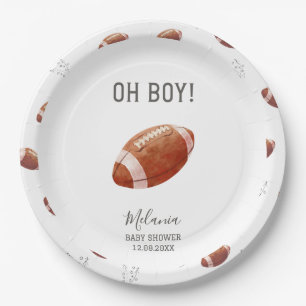 Watercolor Touchdowns American Football Baby-Show Pappteller